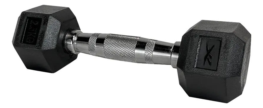 Mancuerna Hexagonal Recubierta De Goma 2,5kg Reebok - Negro