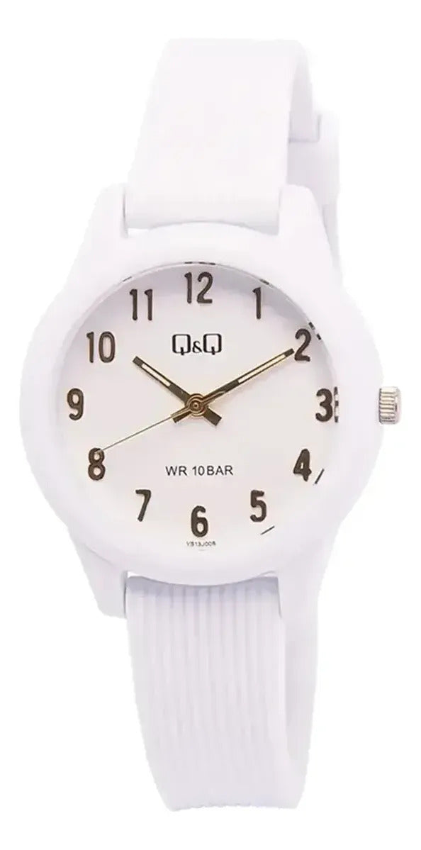 Reloj Q&q Silicona Dama 32mm Vs13j008y - Blanco