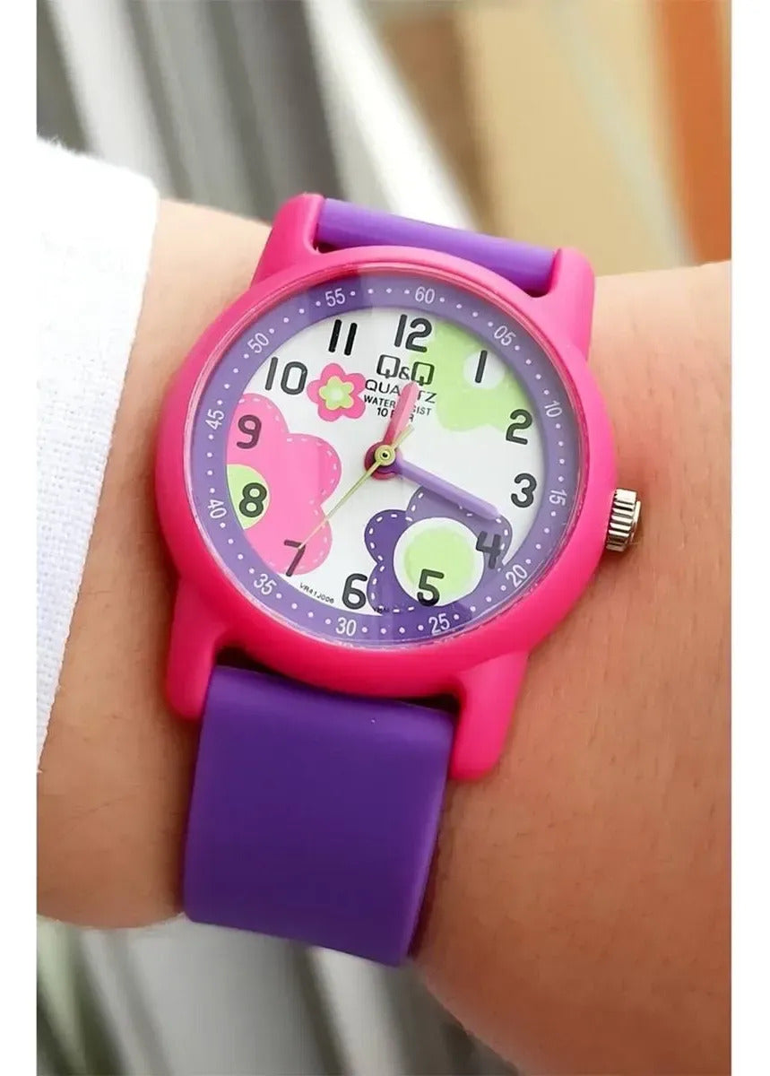 Reloj Q&q Silicona Infantil 39mm Vr41j006y - Violeta