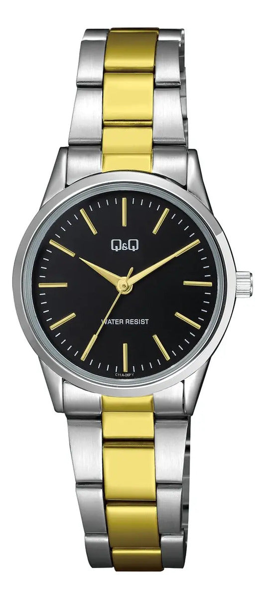 Reloj Q&q Metal Dama 30mm C11a-006py - Plateado