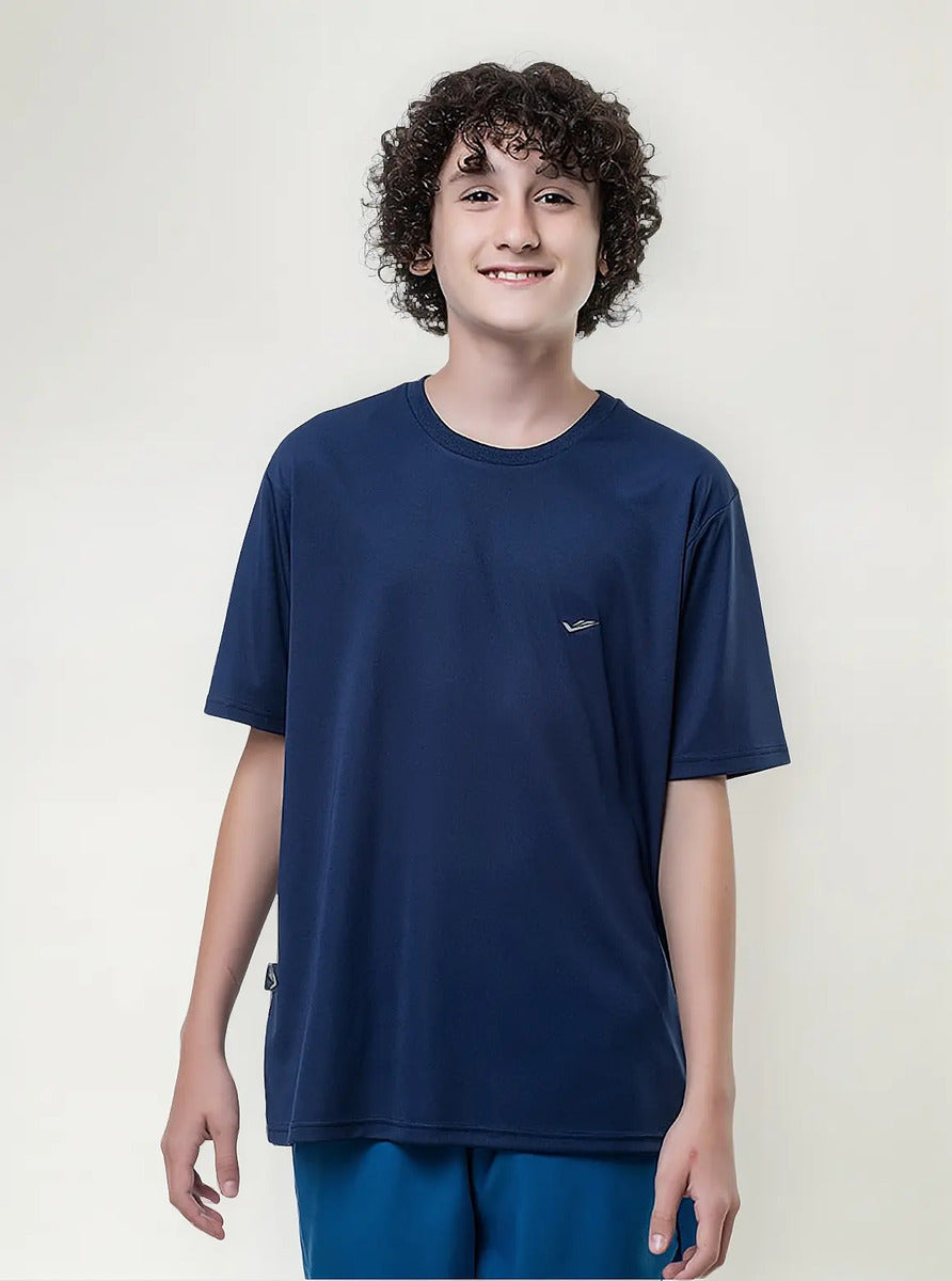 Remera Camiseta Niño Secado Rápido Poliéster Elite Azul Marino 12
