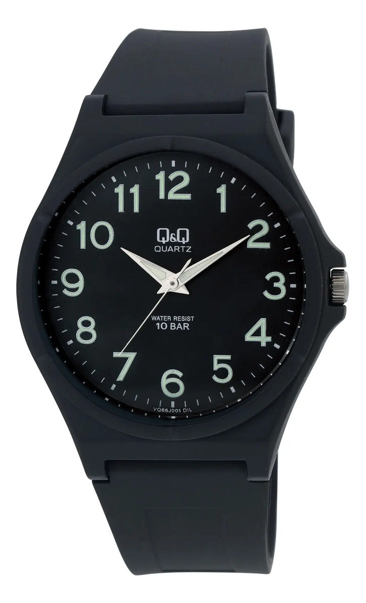Reloj Q&q Silicona Hombre 40mm Vq66j005y - Negro