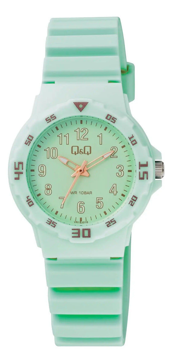 Reloj Q&q Silicona Dama 33mm Vr19j016y - Verde