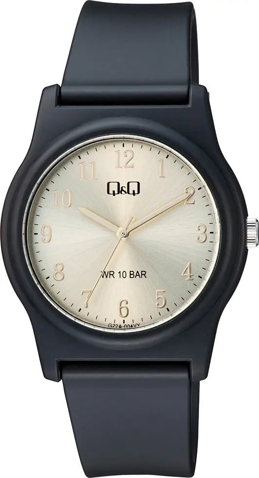 Reloj Q&q Silicona Hombre 38mm G22a-004vy - Negro
