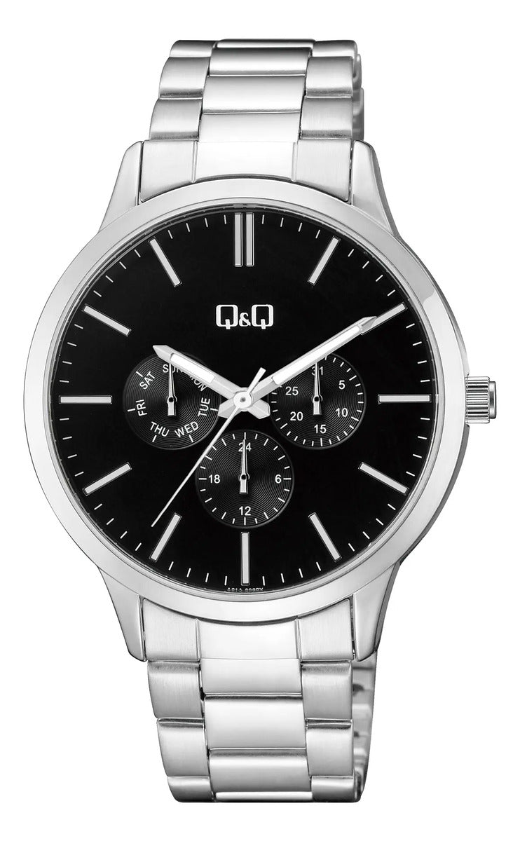 Reloj Q&q Metal Hombre 42mm A01a-003py - Plateado
