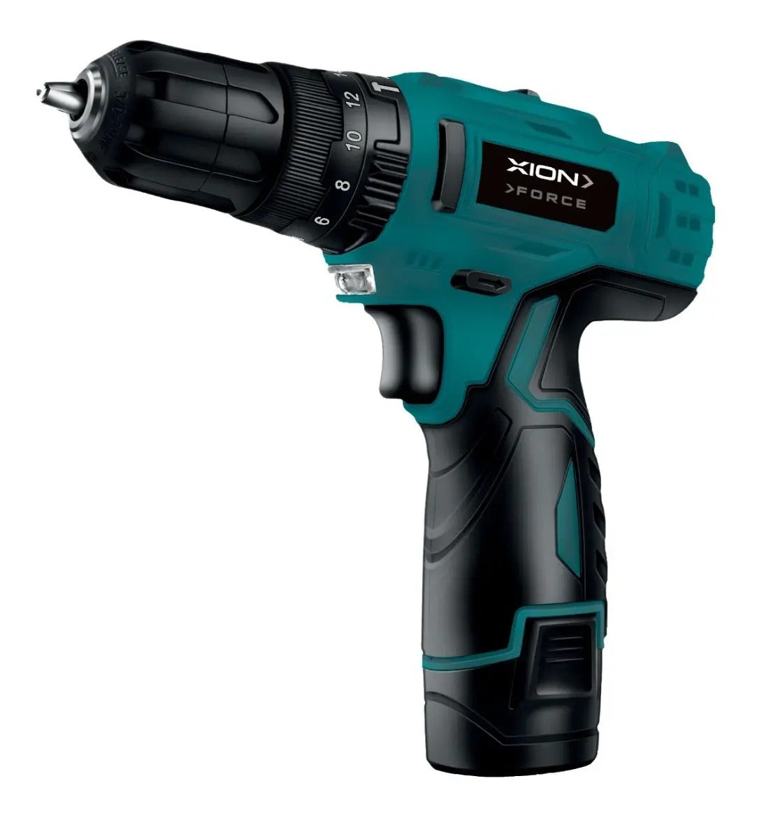 Taladro Inalámbrico Xion Con Percutor 12v Xi-tool19 Negro Y Turquesa