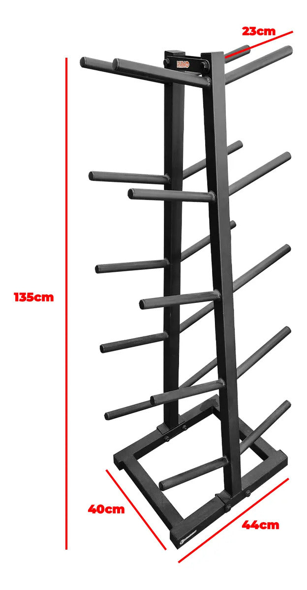 Soporte Para 10 Pelotas Medicinales Wall Ball Rhino Negro