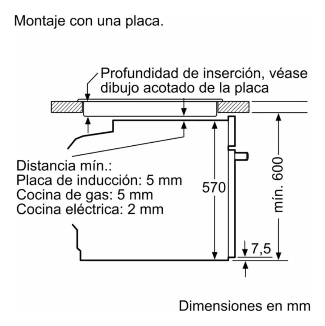 Horno De Empotrar Bosch Multifunción 60cm Hbg536es3 Negro