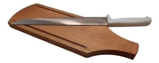 Tabla Eucaliptus 42×14 Cms Y Cuchilla Profesional