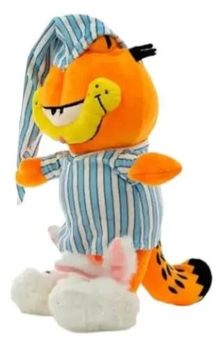Peluche Garfield En Pijama 40cm Phi Phi Toys - Naranja Y Celeste