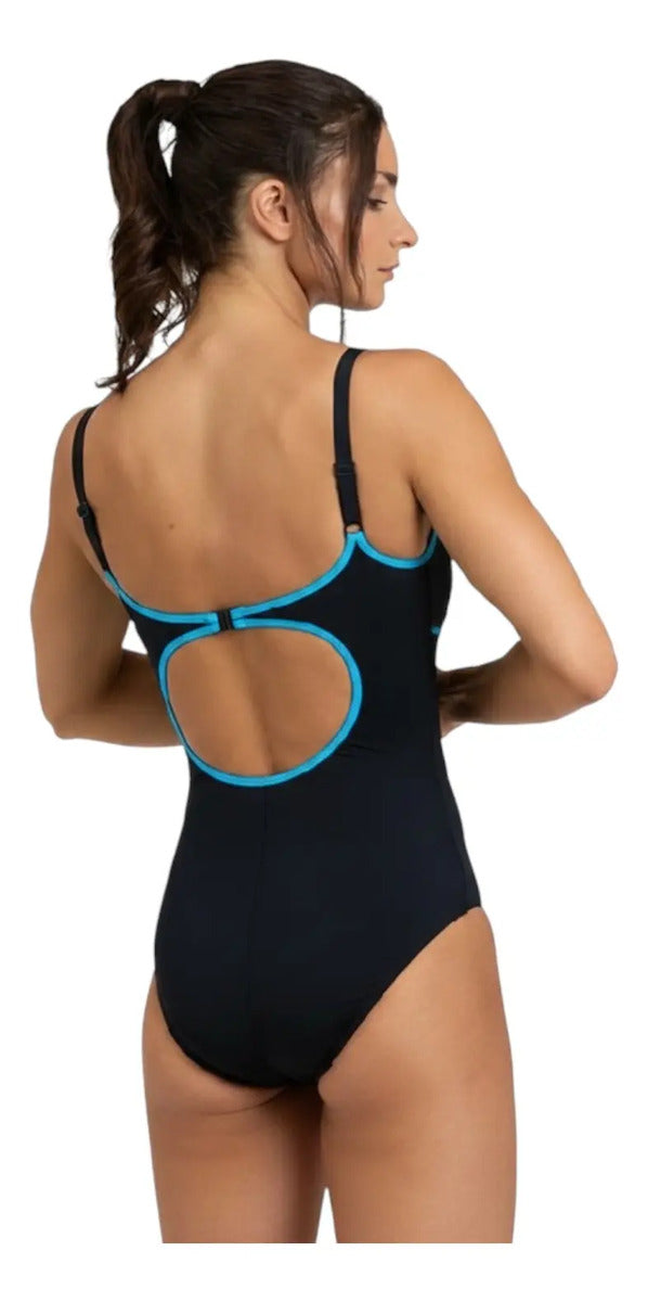 Traje De Natación Mujer Arena Tania Clip Back One Piece Qofe Negro 50