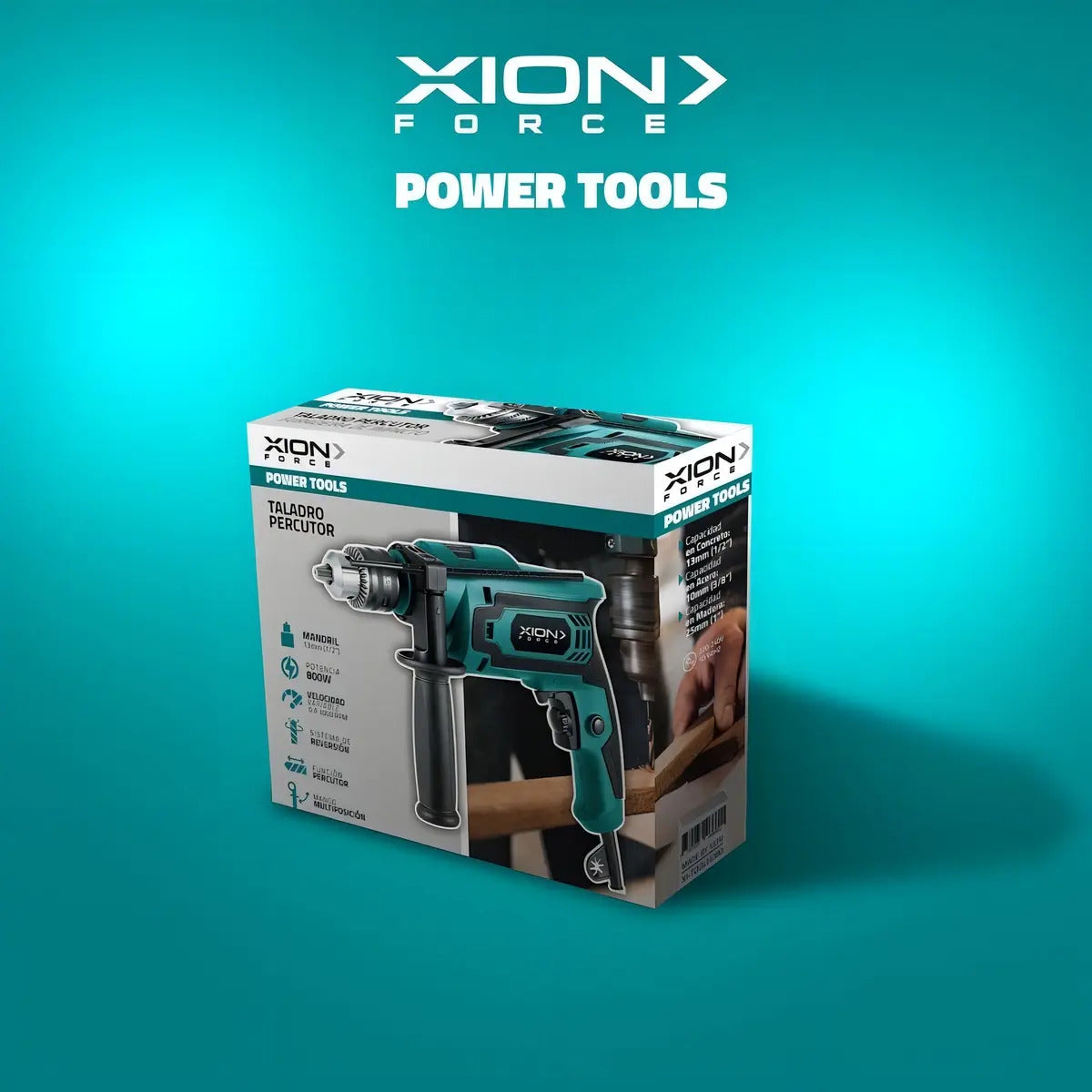 Taladro Percutor Xion 800w Xi-toolhd80 - Verde Oscuro
