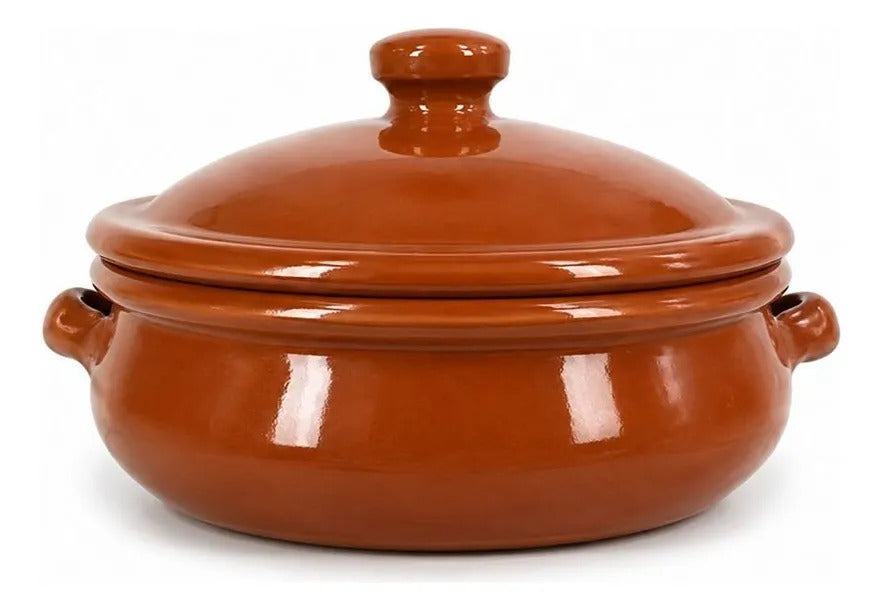 Cazuela Bombada 25 Cms C/tapa Y Asas 130503