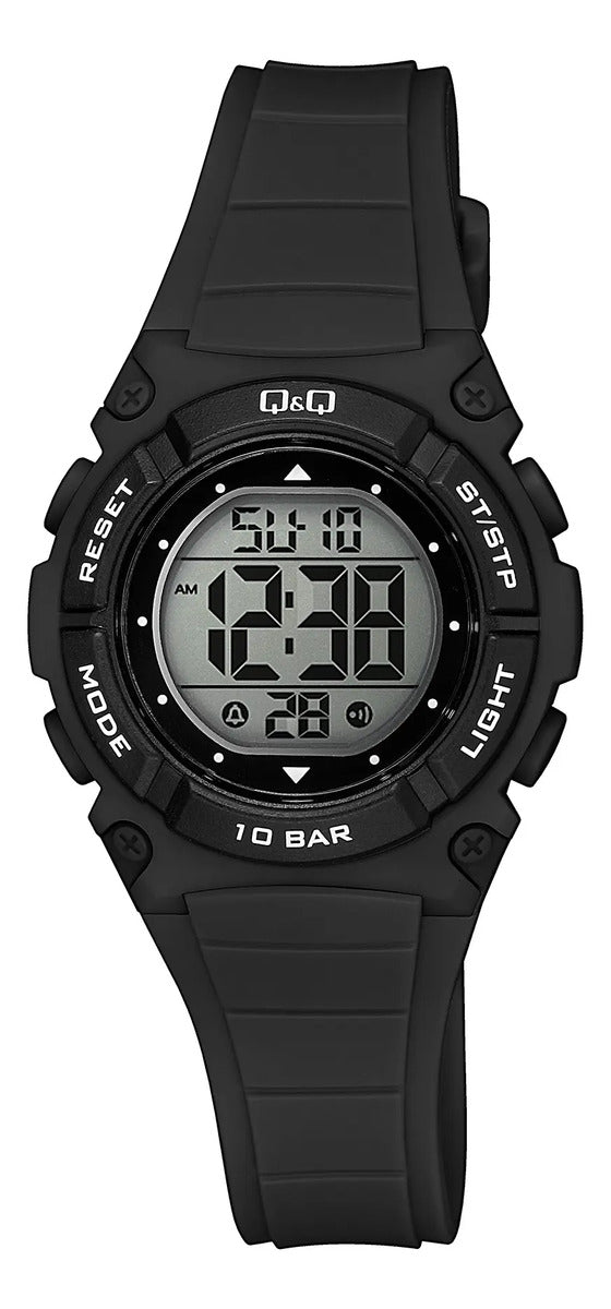 Reloj Digital Q&q Silicona Dama 34mm M187j005y - 87j005 Negro