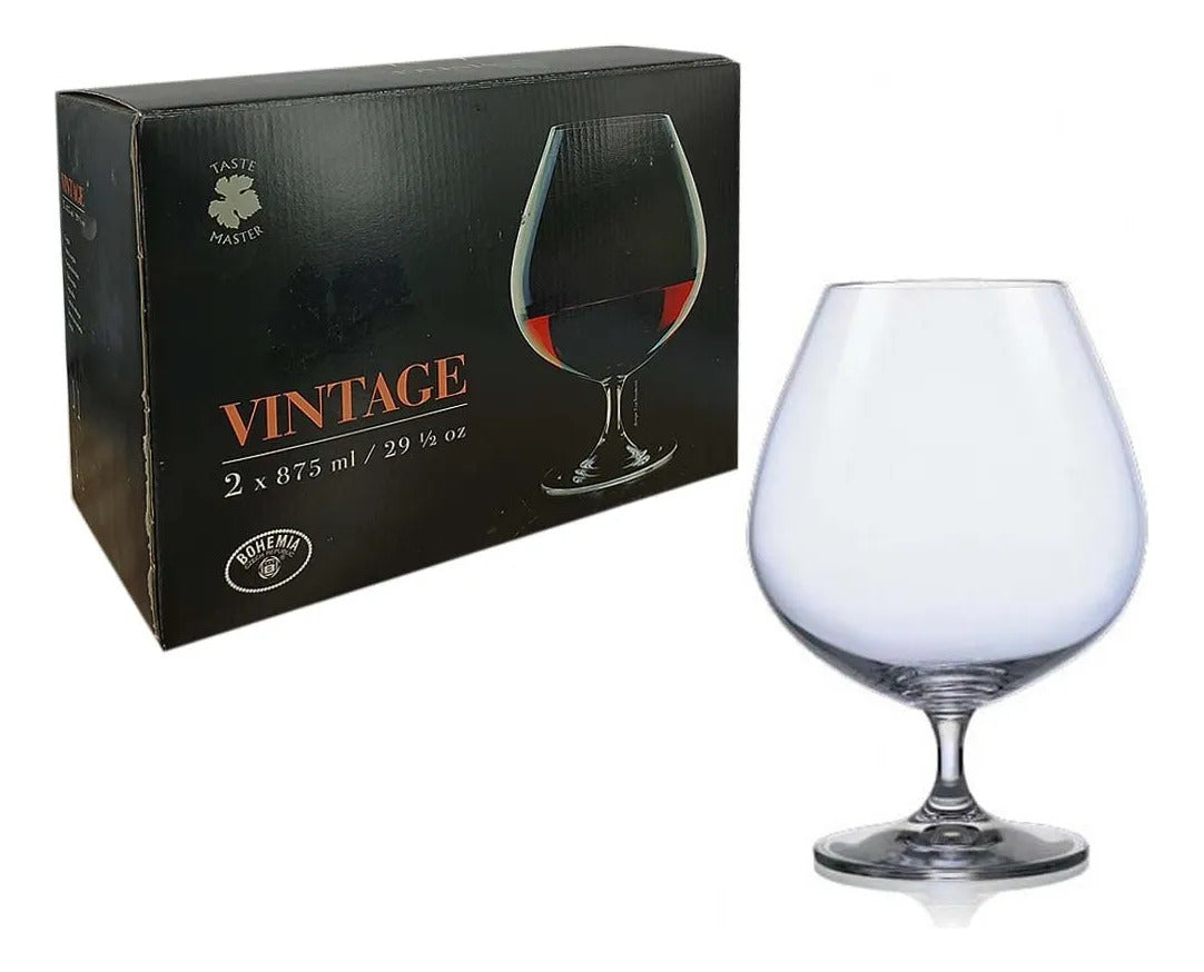 Set Copas Vintage Cognac 875 Ml X 2 Bohemia