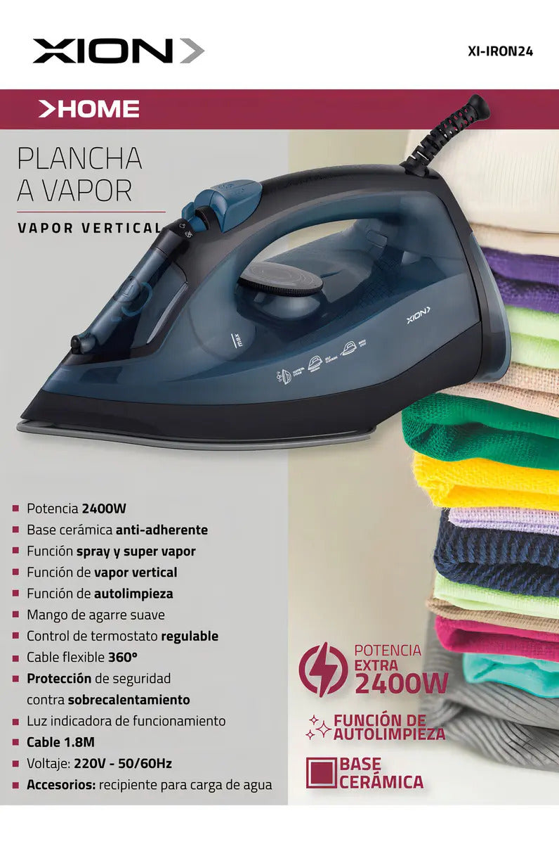 Plancha A Vapor Xion 2400w Xi-iron24 - Único