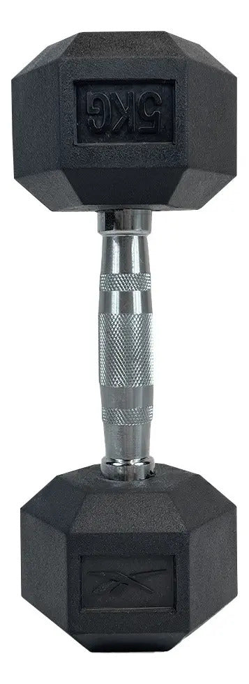Mancuerna Hexagonal Recubierta De Goma 5kg Reebok - Negro