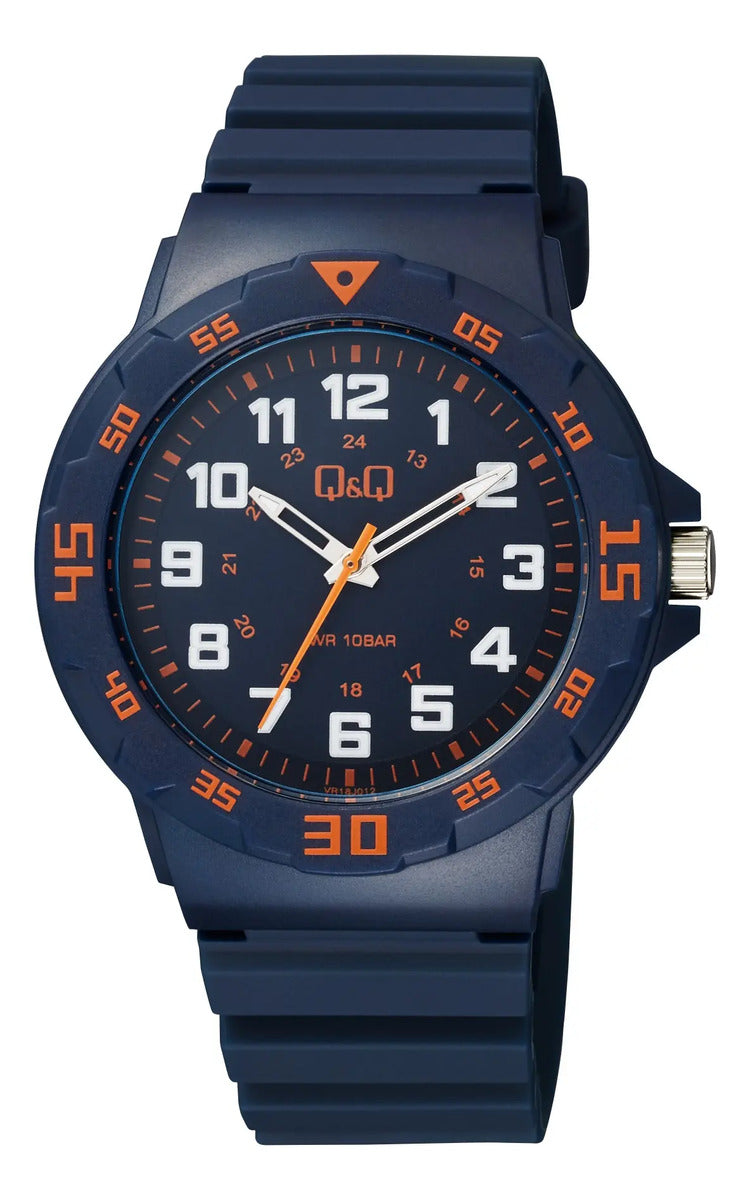 Reloj Q&q Silicona Hombre 43mm Vr18j012y - Azul
