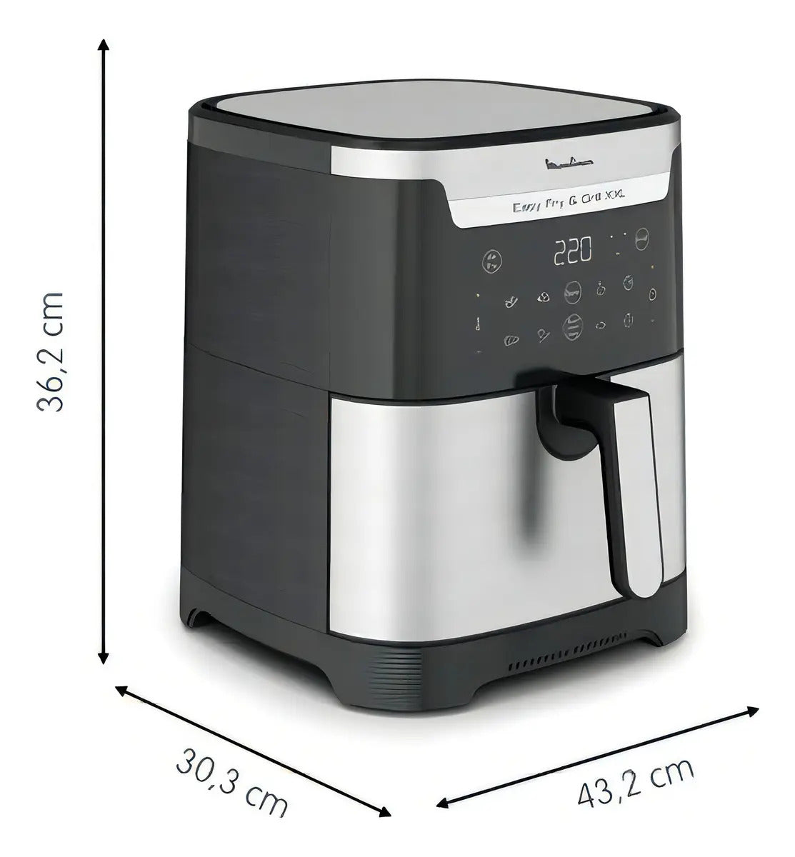 Freidora De Aire Moulinex Easy Fry & Grill Xxl 6,5lts Gris Oscuro
