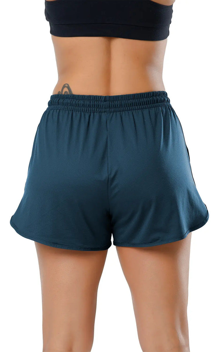 Short De Dama Fitness Running Y Entrenamiento Elite Azul Petróleo L