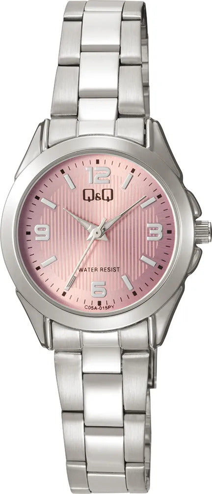 Reloj Q&q Metal Dama 28mm C05a-015py - Plateado