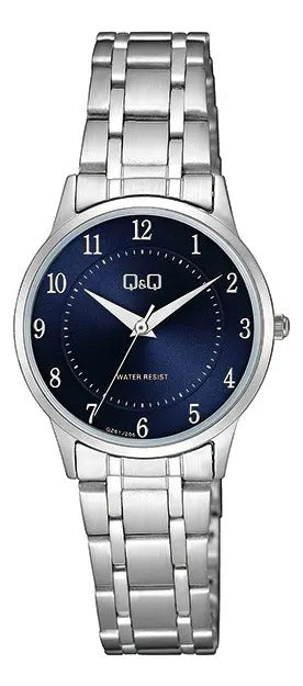 Reloj Q&q Metal Dama 30mm Qz61j205y - Plateado