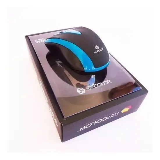 Mouse Inalámbrico Usb Ripcolor B0402r - Negra Con Azul