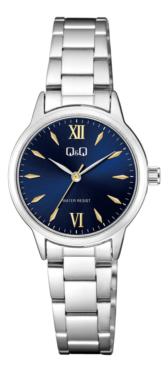 Reloj Q&q Metal Dama 30mm Q11a-002py - Plateado