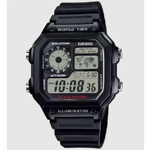 Reloj Casio Digital Hombre 43mm Ae-1200wh-1a - Negro