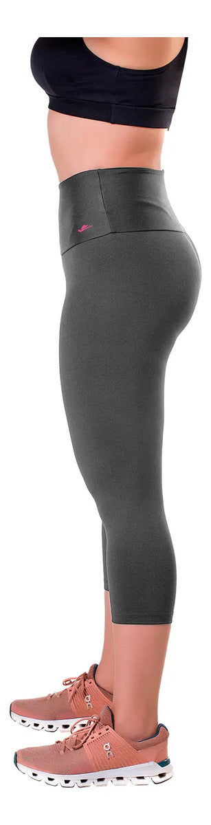 Calza 3/4 Dama Entrenamiento Fitness Elite - Gris Oscuro 3xl