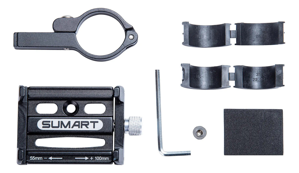 Soporte Porta Celular Bicicleta Y Moto Aluminio - Negro