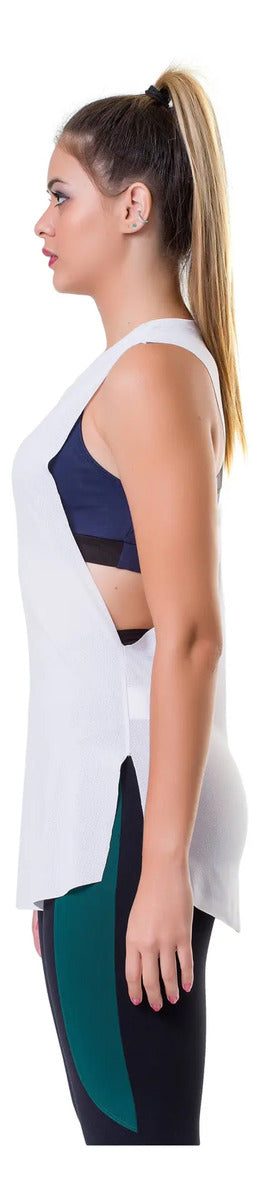Musculosa Deportiva Dama Fitness Uv50+ Elite - Blanco Xl