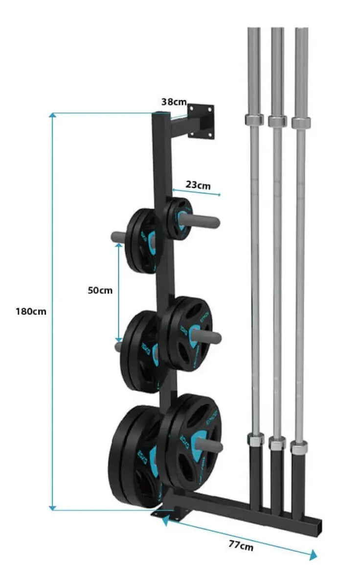 Soporte Para Discos Olímpicos Y Barras Livepro - Negro