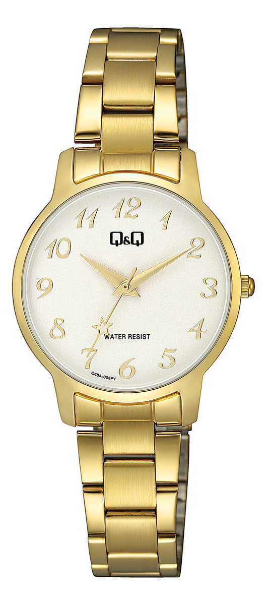 Reloj Q&q Metal Dama 30mm Q48a-003py - Dorado
