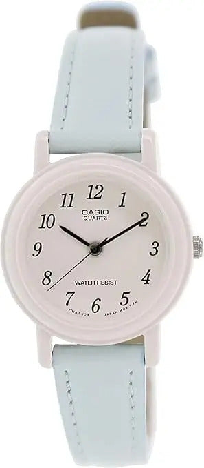 Reloj Casio Cuero Dama Lq-139l-2b - Celeste Blanco