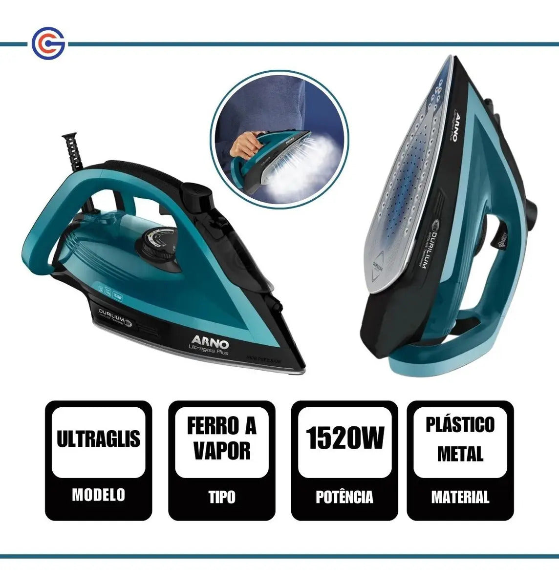 Plancha De Vapor Arno Ultragliss Plus - Azul Y Negro