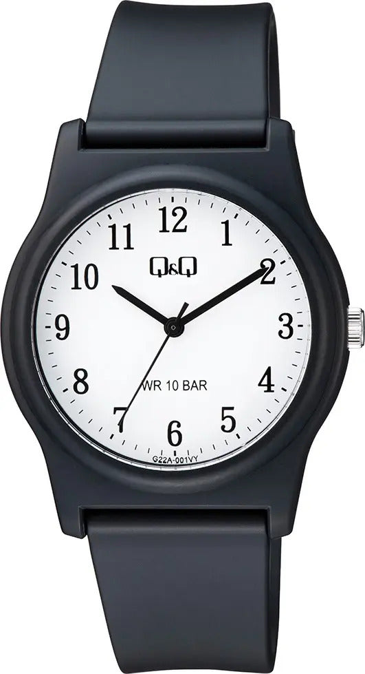 Reloj Q&q Silicona Hombre 38mm G22a-001vy - Negro
