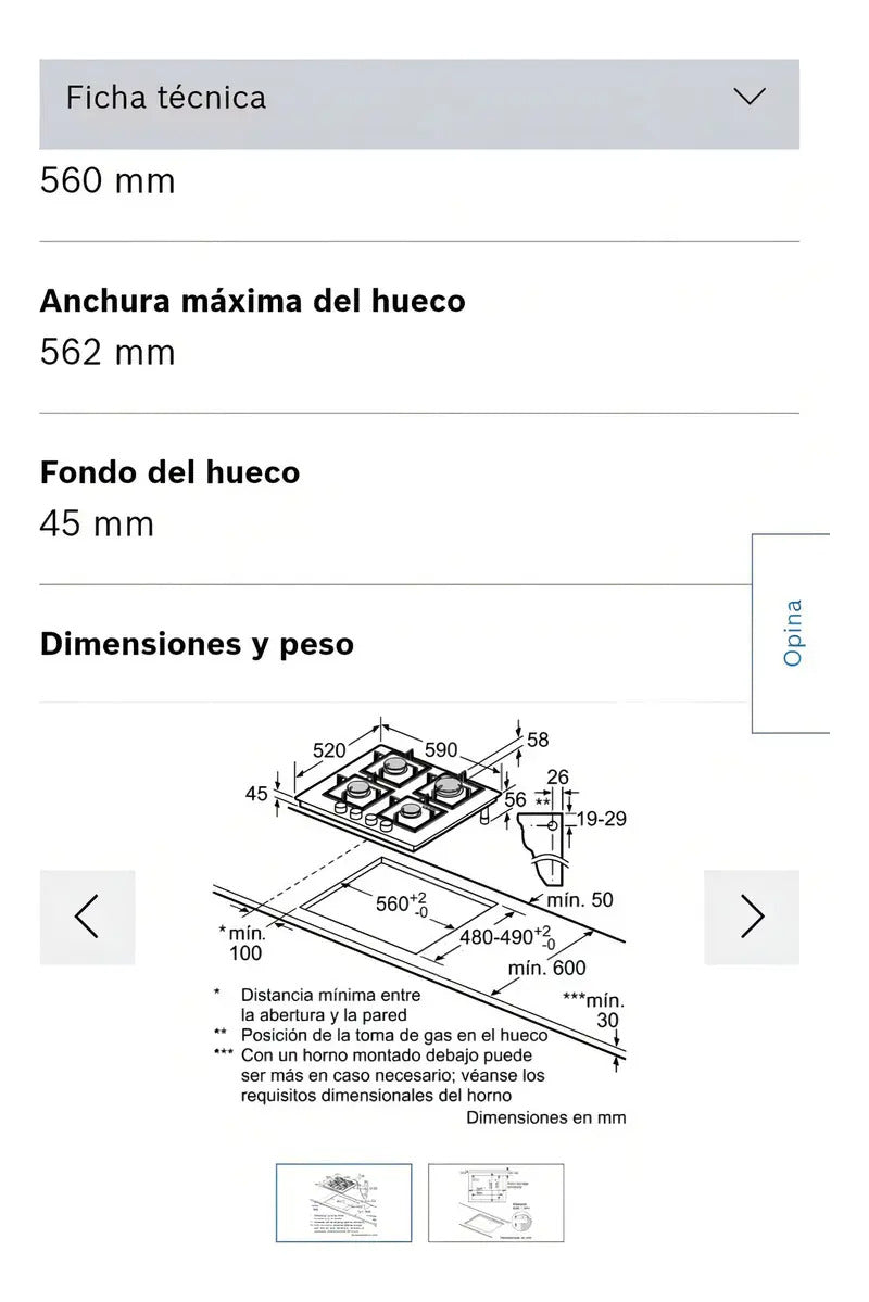 Anafe De Vidrio Super Gas Bosch 4 Hornallas - Negro