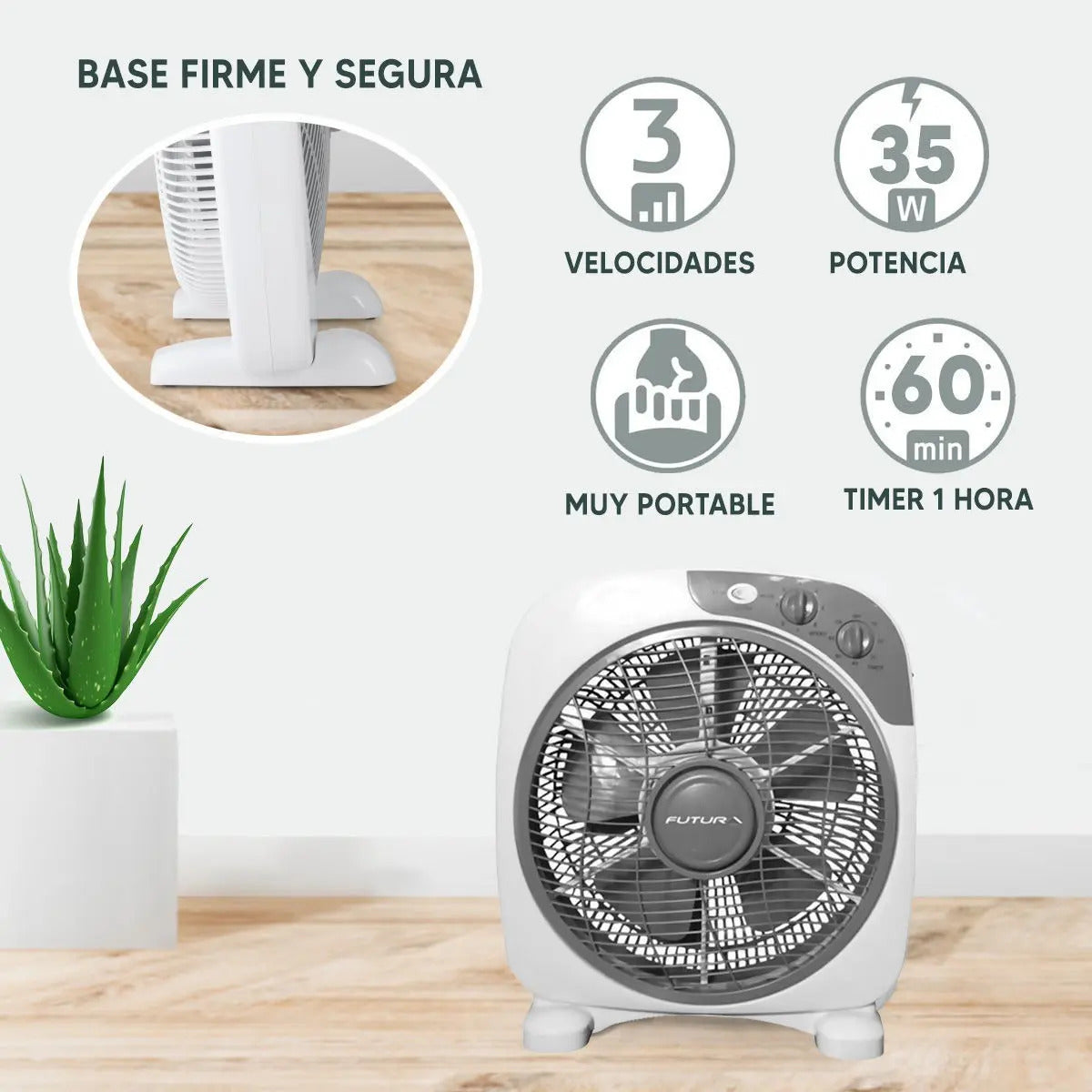 Ventilador Turbo Futura 35cm Fut-tv35 - 35 Cm Blanco Plástico 5