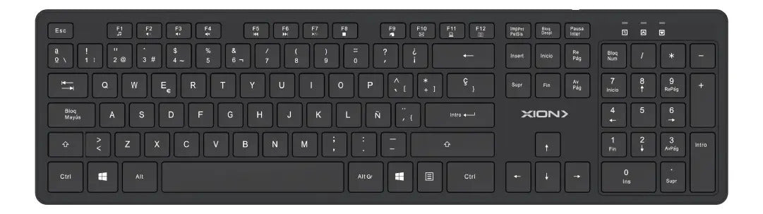 Combo Mouse Y Teclado Inalámbrico Xion Xi-kbcombow2 Negro