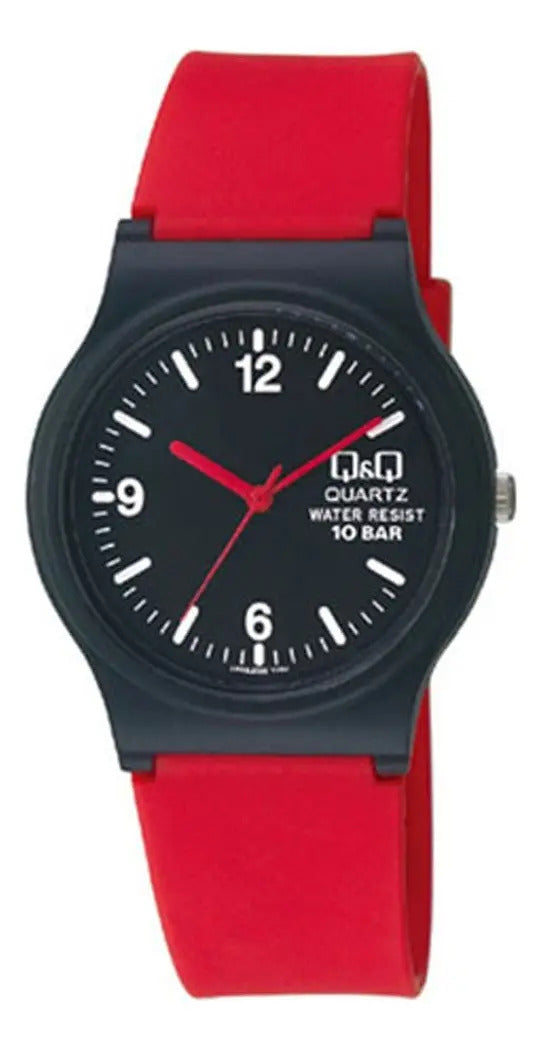 Reloj Q&q Silicona Hombre 34mm Vp46j025y - Rojo Negro