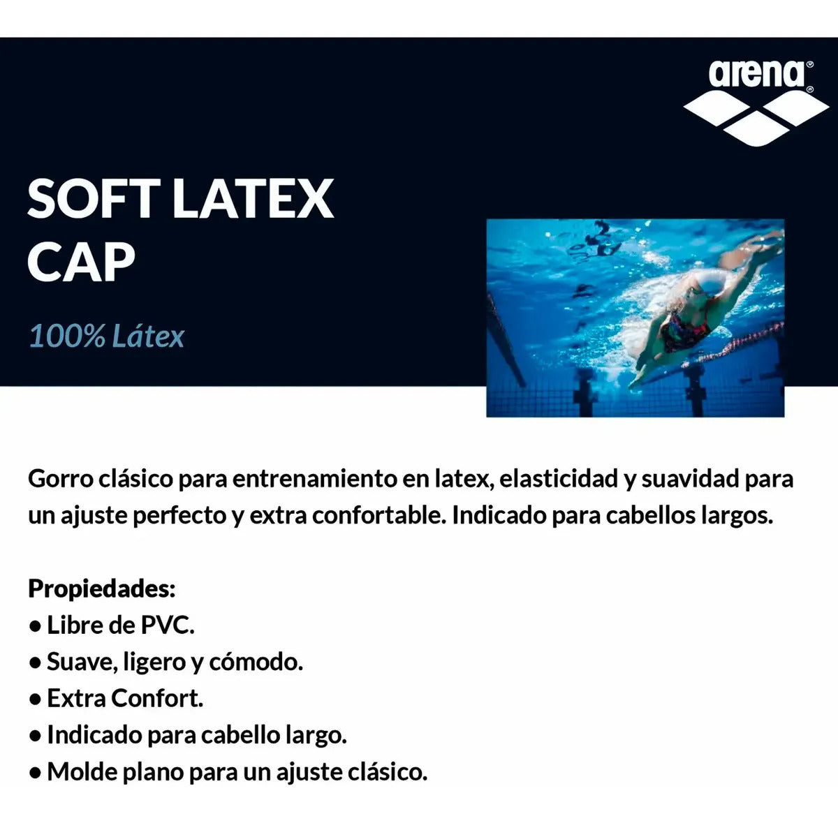 Gorra Soft Látex Unisex Para Natación Arena - Adulto