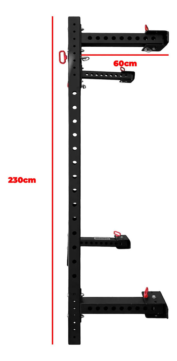 Power Rack On Wall Plegable Multifunción Rhino Negro