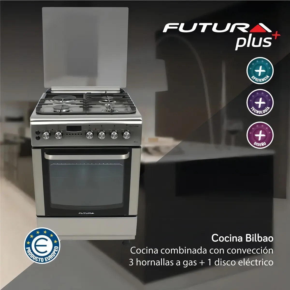 Cocina Combinada Futura Bilbao Fut-60-cm31x - Acero Inoxidable
