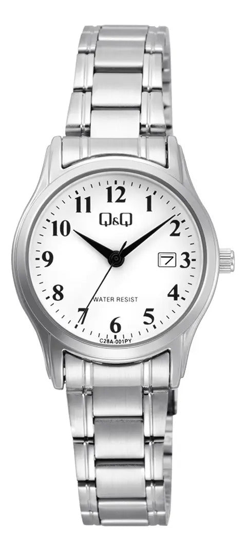 Reloj Q&q Metal Dama 28mm C28a-001py - Plateado