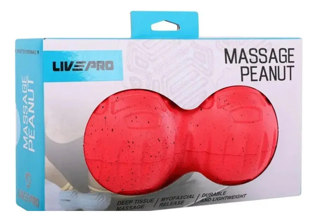 Pelota De Masaje Doble Livepro Peanut 19,5 Cm - Rojo