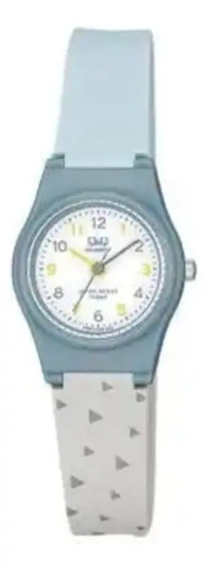 Reloj Q&q Silicona Dama 24mm Vp47j035y - Celeste Blanco