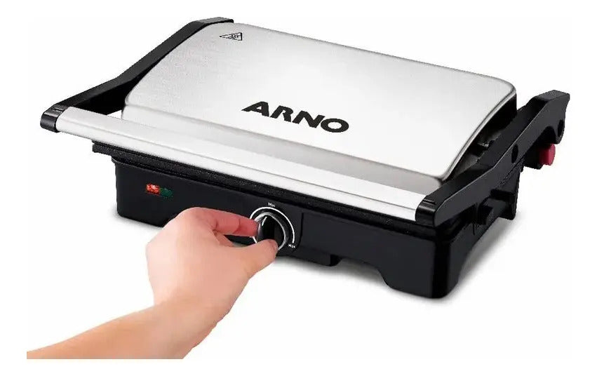 Sandwichera Arno Dual Acero Inoxidable 1100w - Gris