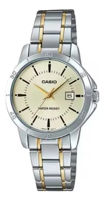Reloj Casio Dama Metal 35mm Ltp-v004sg-9audf - Plateado