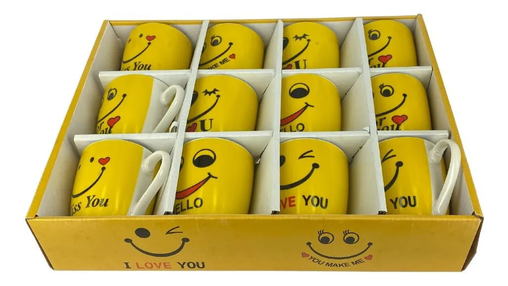 12 Jarros Amarillo Caritas 7.5×9